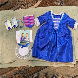 Felicity American girl doll 7 piece blue gown set
